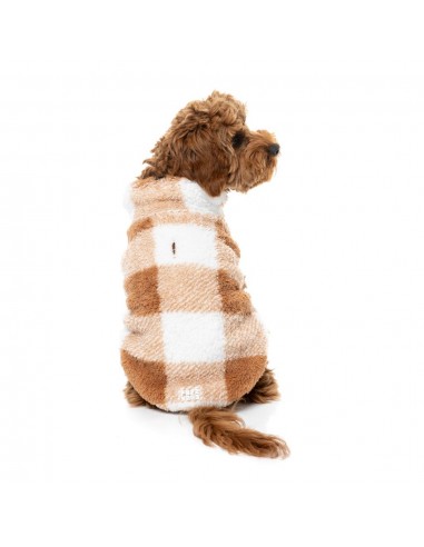 Jersey para perros FuzzYard Checkered Teddy tostado