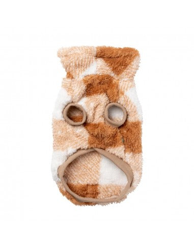 Jersey para perros FuzzYard Checkered Teddy tostado