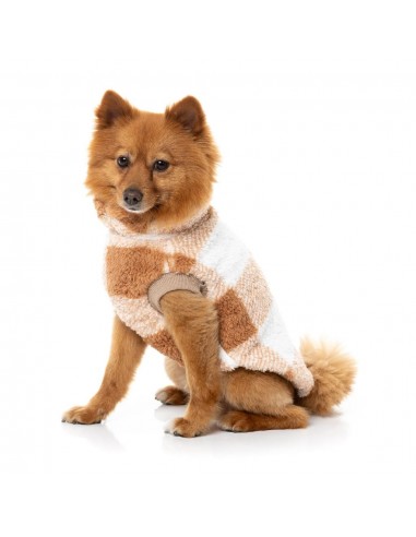 Jersey para perros FuzzYard Checkered Teddy tostado