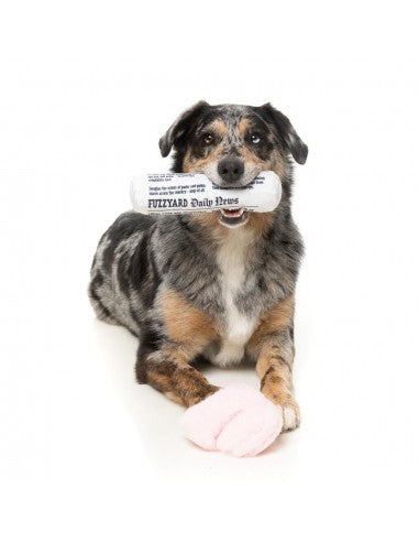 Peluche para perros FuzzYard Zapatillas y periódico pack 2