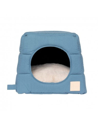 Cama cueva para gatos de algodón FuzzYard Life French Blue
