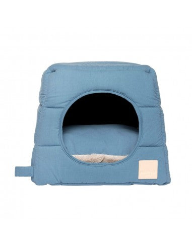 Cama cueva para gatos de algodón FuzzYard Life French Blue