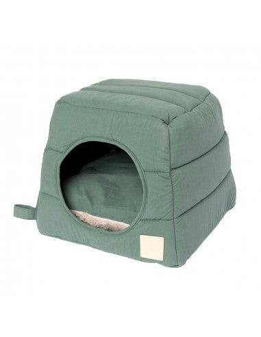 Cama cueva para gatos de algodón FuzzYard Life Myrtle Green