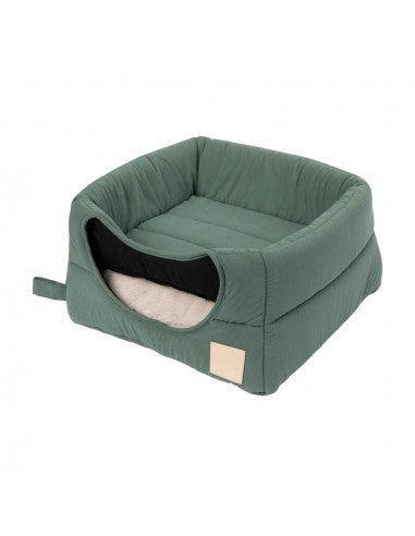 Cama cueva para gatos de algodón FuzzYard Life Myrtle Green