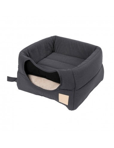 Cama cueva para gatos de algodón FuzzYard Life Slate Grey