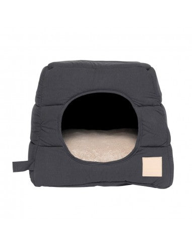Cama cueva para gatos de algodón FuzzYard Life Slate Grey