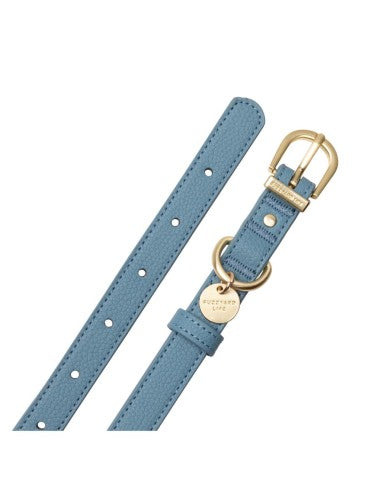 Collar de perro cuero vegano FuzzYard Atelier French Blue (talla M)