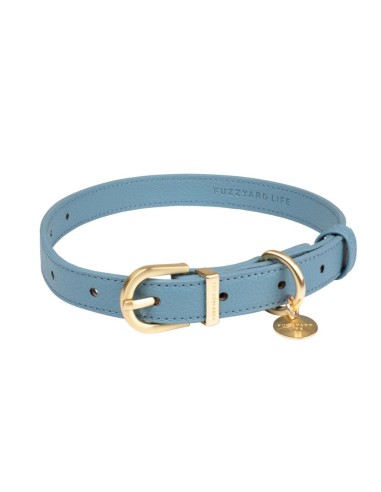 Collar de perro cuero vegano FuzzYard Atelier French Blue (talla M)