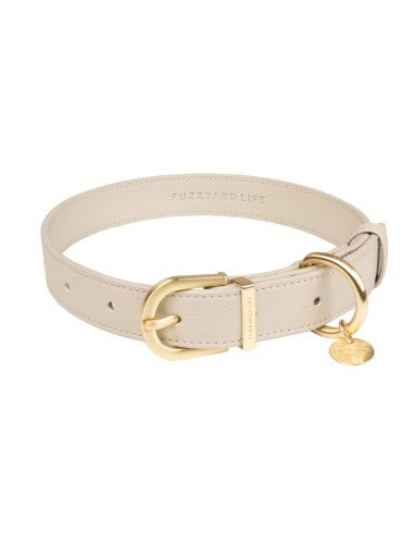Collar de perro cuero vegano FuzzYard Atelier Sandstone (talla L)