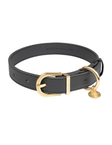Collar de perro cuero vegano FuzzYard Atelier Slate Grey (talla L)