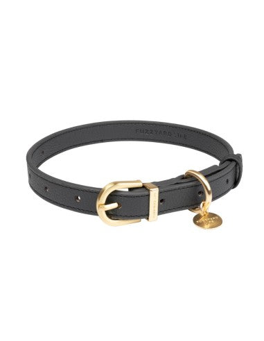 Collar de perro cuero vegano FuzzYard Atelier Slate Grey (talla M)