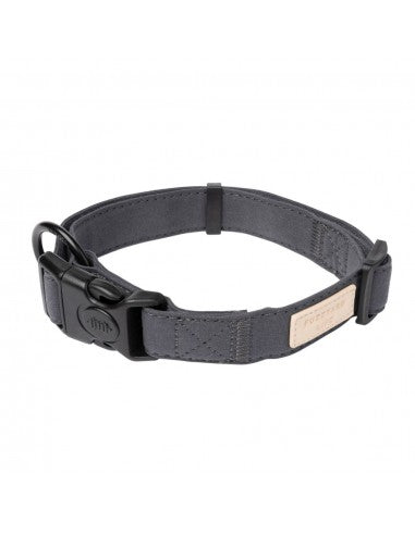 Collar de perro de algodón FuzzYard Life Slate Grey (talla L)