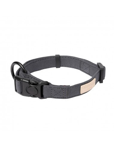 Collar de perro de algodón FuzzYard Life Slate Grey (talla M)