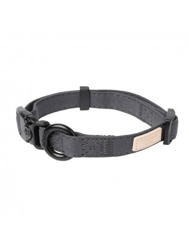 Collar de perro de algodón FuzzYard Life Slate Grey (talla S)