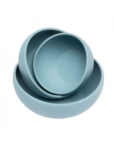 Comedero para perro de silicona FuzzYard Life French Blue (talla L)