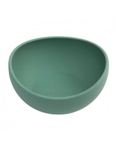 Comedero para perro de silicona FuzzYard Life Myrtle Green (talla M)