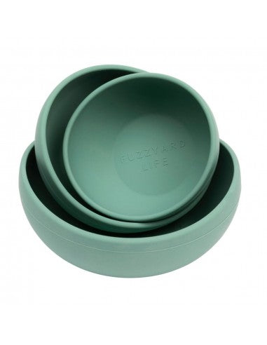 Comedero para perro de silicona FuzzYard Life Myrtle Green (talla M)