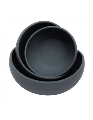 Comedero para perro de silicona FuzzYard Life Slate Grey (talla M)