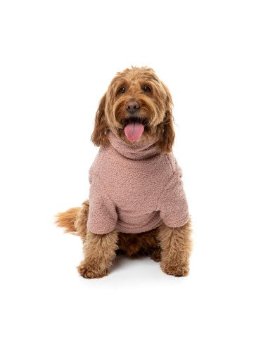 Jersey bouclé para perros FuzzYard Life Soft Blush