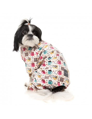 Pijama de felpa para perros FuzzYard Breakfast Blitz talla 7
