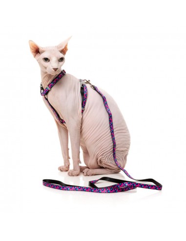 Arnés para gatos con correa FuzzYard Wild One Bubblegum