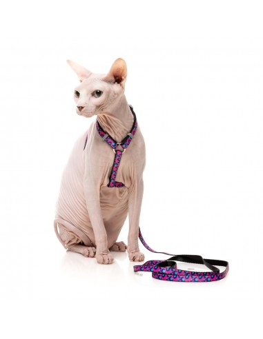 Arnés para gatos con correa FuzzYard Wild One Bubblegum