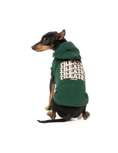 Sudadera con capucha para perros FuzzYard Treats verde (talla 1)