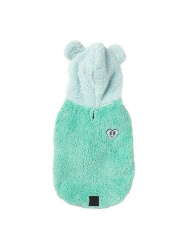 Sudadera con capucha para perros FuzzYard Winnie teal (talla 3)