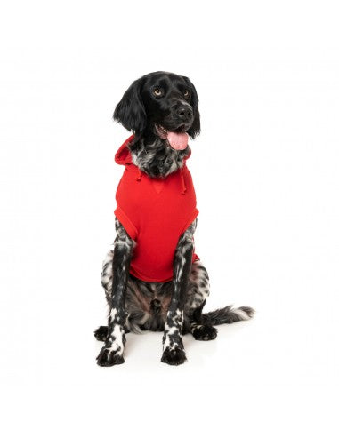 Sudadera con capucha para perros FuzzYard Zoomies rojo (talla 1)