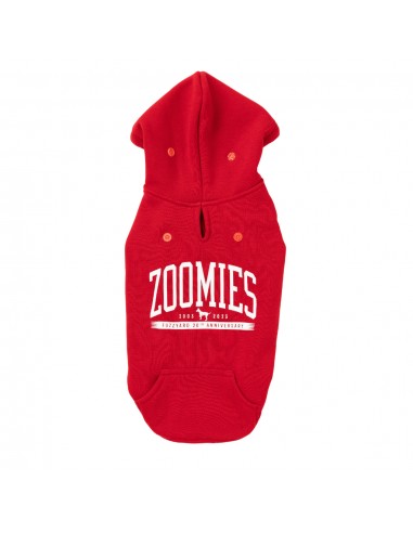 Sudadera con capucha para perros FuzzYard Zoomies rojo (talla 2)