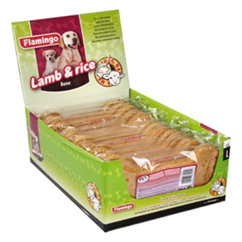 Galletas de arroz y cordero para perros