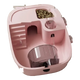 Hábitat compacto para hámster rosa con escondite, comedero, bebedero, escalera y rueda