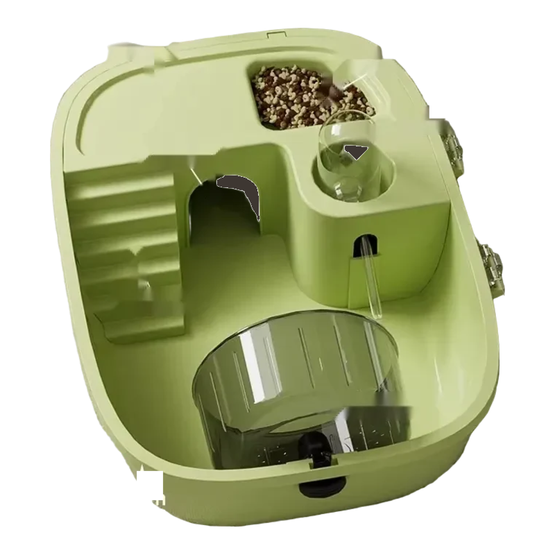 Hábitat compacto para hámster verde con zonas integradas y rueda silenciosa
