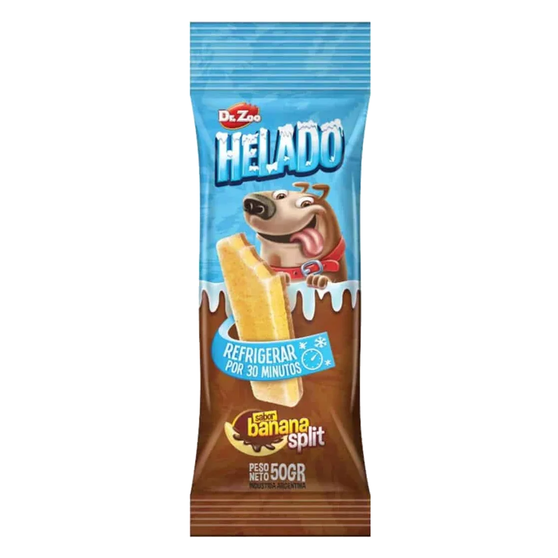 Helado Doctor Zoo para perros: banana split, crema, Dubai o salchicha y queso