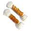 Hueso de nudo de piel blanca con pollo para perros, 7,5 y 20 cm