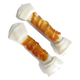 Hueso de nudo de piel blanca con pollo para perros, 7,5 y 20 cm