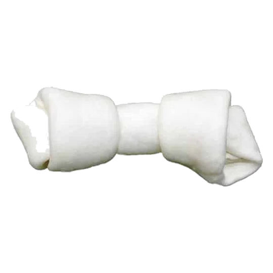 Hueso de nudo de piel blanca para perros, 10-12 y 20-22 cm