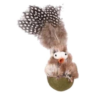 Huevo con pollito y pluma balanceante para gatos