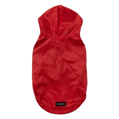 Impermeable para perros FuzzYard Flipside rojo, negro y blanco
