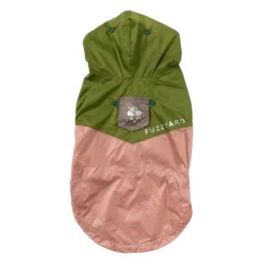 Impermeable reversible para perros FuzzYard Ormond oliva/rosa