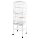 Jaula alta blanca con pie y ruedas de 137 cm para ninfas