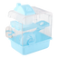 Jaula para hámster de 2 niveles azul con base alta desmontable