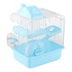 Jaula para hámster de 2 niveles azul con base alta desmontable