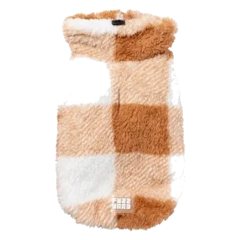 Jersey para perros FuzzYard Checkered Teddy tostado