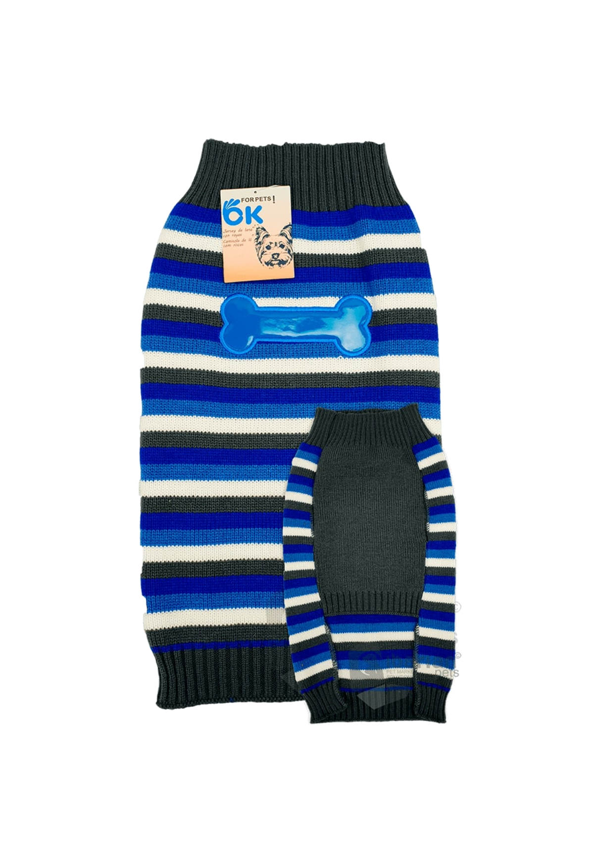 Jersey punto para perros rayas hueso