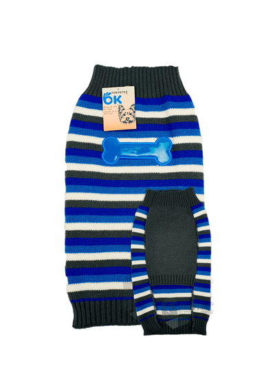 Jersey punto para perros rayas hueso