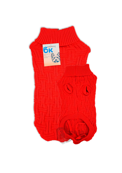 Jersey punto para perros rojo