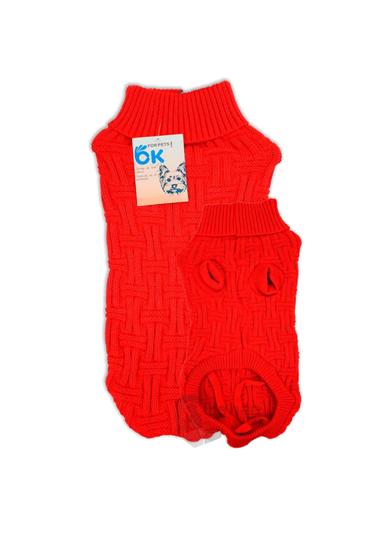 Jersey punto para perros rojo