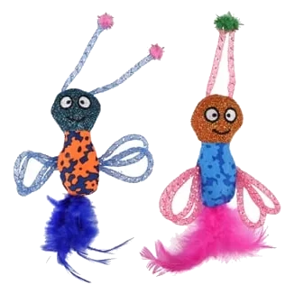 Juego abeja con pluma para gatos