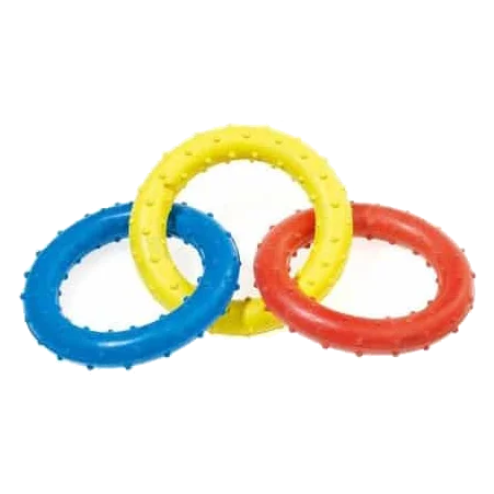 Juguete de tiro de caucho Classic Triple Ring 190 mm para perros